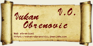 Vukan Obrenović vizit kartica